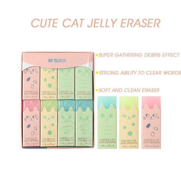 Sakura Cat Small Eraser - 4 Pcs Set - www.leggybuddy.com