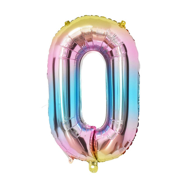 Rainbow Number Foil Balloon - www.leggybuddy.com
