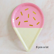 Paper Plates Ice Cream Pink Mint Green Foil Striped Baptism Party Plate Baby Shower Birthday Gender Reveal Party Supplies - www.leggybuddy.com