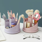 Morandi Color Multifunctional Round Pen Holder Large Capacity 360 Degree Rotating Makeup Brush Storage Box School Stationery - www.leggybuddy.com