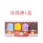 4pcs Cartoon Novetly Ice Cream Hamburger Lollipop Detachable Rubber Eraser School Student Correction Eraser Tool Stationery - www.leggybuddy.com