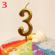 Metallic Number Candle Gold / Silver / Rosa - www.leggybuddy.com