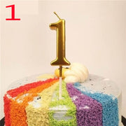 Metallic Number Candle Gold / Silver / Rosa - www.leggybuddy.com