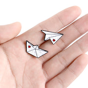 Paper plane Boat Enamel Pins Custom Love Brooches Lapel Pin Shirt Bag Aircraft Ferry Badge Mini Jewelry Gift For Kids Friends - www.leggybuddy.com