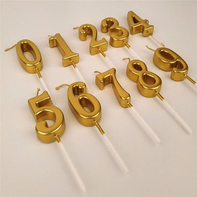 Metallic Number Candle Gold / Silver / Rosa - www.leggybuddy.com