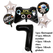 Video Game Birthday Set - Number foil helium balloon - www.leggybuddy.com