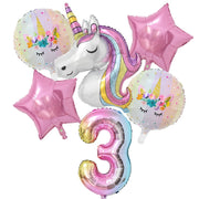 Rainbow Unicorn Birthday Balloon Set - www.leggybuddy.com