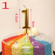 Metallic Number Candle Gold / Silver / Rosa - www.leggybuddy.com