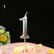 Metallic Number Candle Gold / Silver / Rosa - www.leggybuddy.com