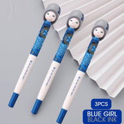 M&amp;G NEW Kawaii 4pcs/lot 0.5mm Matryona DOLL Gel Pen black ink cute gelpen for school supplies stationary pens stationery - www.leggybuddy.com