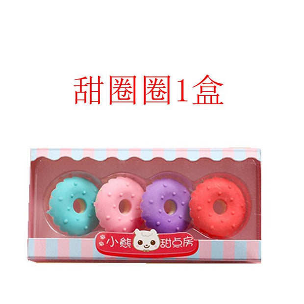 4pcs Cartoon Novetly Ice Cream Hamburger Lollipop Detachable Rubber Eraser School Student Correction Eraser Tool Stationery - www.leggybuddy.com