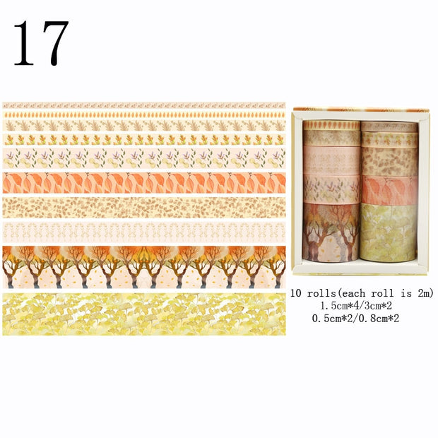 Plant Leaves Washi Tape - 10 Pcs Set - www.leggybuddy.com