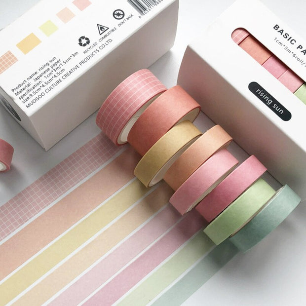 Solid Color Grid Masking Tape - 8 Pcs Set - www.leggybuddy.com