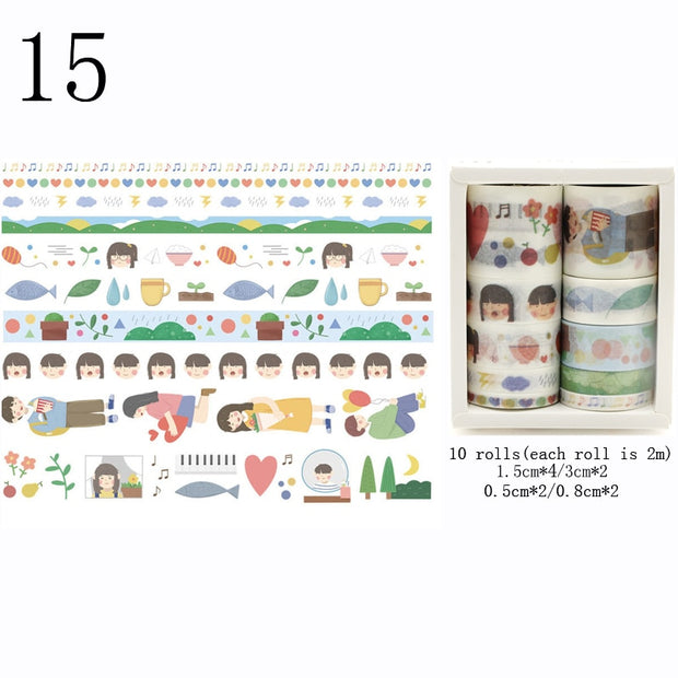 Plant Leaves Washi Tape - 10 Pcs Set - www.leggybuddy.com