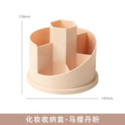 Morandi Color Multifunctional Round Pen Holder Large Capacity 360 Degree Rotating Makeup Brush Storage Box School Stationery - www.leggybuddy.com