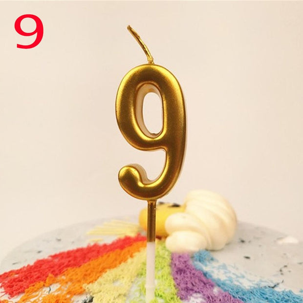 Metallic Number Candle Gold / Silver / Rosa - www.leggybuddy.com