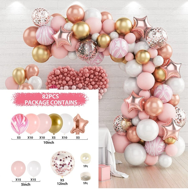 Macaron Balloons Garland Arch Rose Gold Confetti Ballon Wedding Birthday Baloon Birthday Party Decor Kids Baby Shower - www.leggybuddy.com