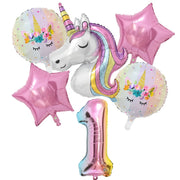 Rainbow Unicorn Birthday Balloon Set - www.leggybuddy.com