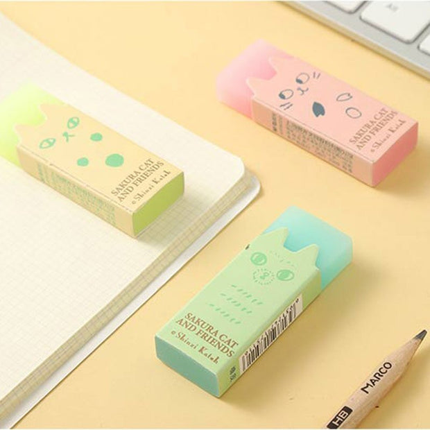 Sakura Cat Small Eraser - 4 Pcs Set - www.leggybuddy.com