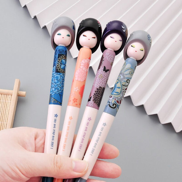 M&amp;G NEW Kawaii 4pcs/lot 0.5mm Matryona DOLL Gel Pen black ink cute gelpen for school supplies stationary pens stationery - www.leggybuddy.com