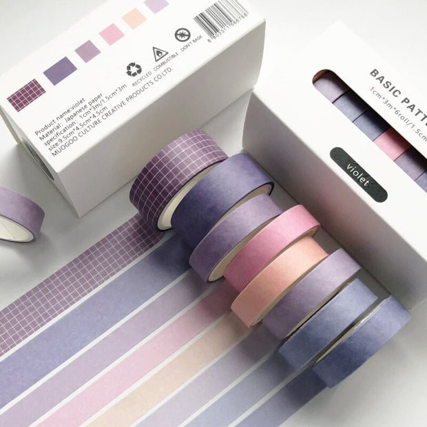 Solid Color Grid Masking Tape - 8 Pcs Set - www.leggybuddy.com