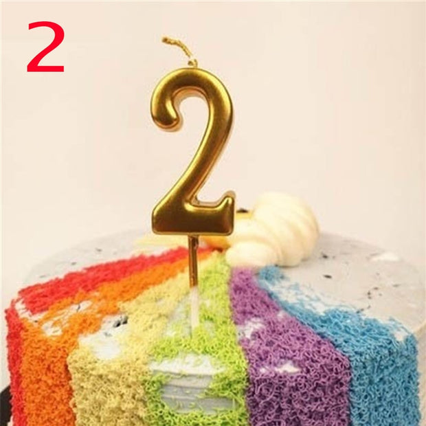 Metallic Number Candle Gold / Silver / Rosa - www.leggybuddy.com