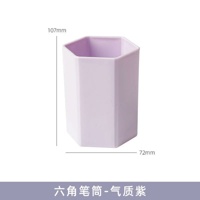 Morandi Color Multifunctional Round Pen Holder Large Capacity 360 Degree Rotating Makeup Brush Storage Box School Stationery - www.leggybuddy.com