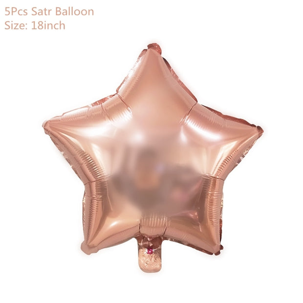 Rose Gold Confetti Baloons Foil Champagne Star Balloon Wedding Latex Ballon globos BabyShower Birthday Party Decoration Supplies - www.leggybuddy.com