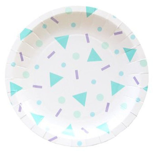 Disposable Plates Mint Green Pink Blue Gold Foil 9 Inch Paper Plate Theme Festival For Baby Bride Shower Wedding Party Supplies - www.leggybuddy.com