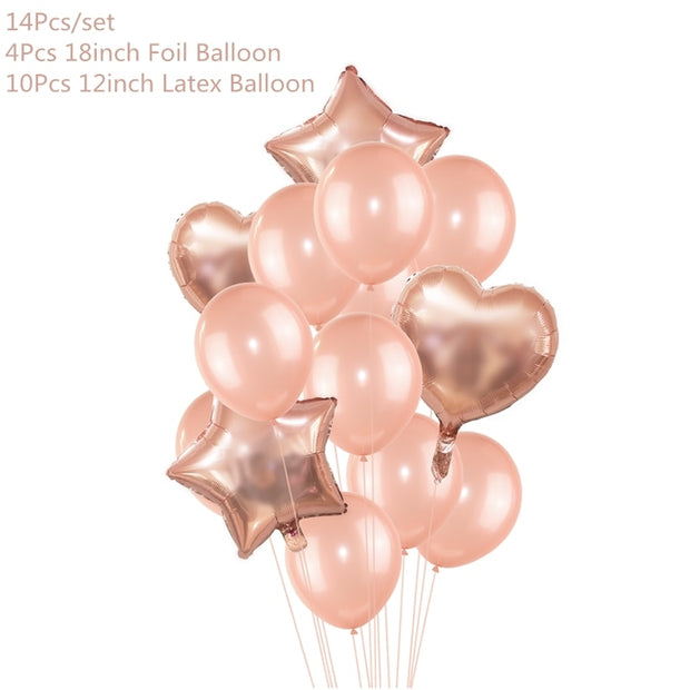 Rose Gold Wedding Birthday Party Balloons Happy Birthday Letter Foil Balloon Baby Shower Anniversary Event Party Decor Supplies - www.leggybuddy.com