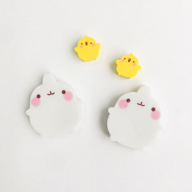 Molang Rabbit Duck Eraser 2 pcs/pack - www.leggybuddy.com