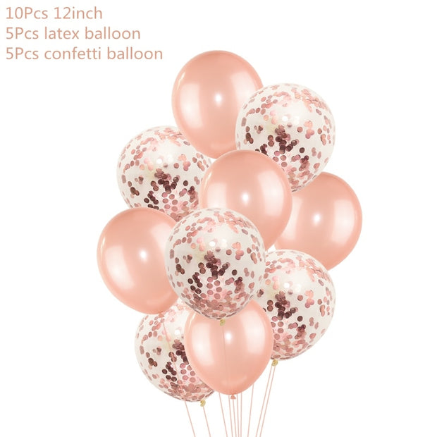 Rose Gold Confetti Baloons Foil Champagne Star Balloon Wedding Latex Ballon globos BabyShower Birthday Party Decoration Supplies - www.leggybuddy.com