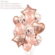 Rose Gold Confetti Baloons Foil Champagne Star Balloon Wedding Latex Ballon globos BabyShower Birthday Party Decoration Supplies - www.leggybuddy.com