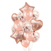 Rose Gold Confetti Baloons Foil Champagne Star Balloon Wedding Latex Ballon globos BabyShower Birthday Party Decoration Supplies - www.leggybuddy.com