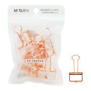 M&amp;G 10Pcs Creative Rose Gold Color Metal Binder Clip Cute Kawaii Binding Clips For Office School Supplies Paper Clip Stationery - www.leggybuddy.com