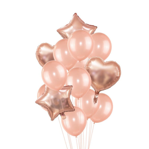 Rose Gold Confetti Baloons Foil Champagne Star Balloon Wedding Latex Ballon globos BabyShower Birthday Party Decoration Supplies - www.leggybuddy.com