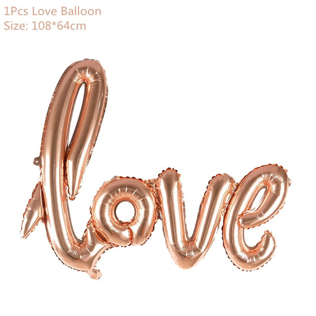 Rose Gold Wedding Birthday Party Balloons Happy Birthday Letter Foil Balloon Baby Shower Anniversary Event Party Decor Supplies - www.leggybuddy.com