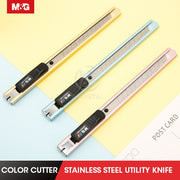 M&amp;G 3/6/12/24pcs Cool Metallic Color Mini Utility Knife 9mm Paper Cutter Stationery Knife Stainless Steel Metal Office Craft Box - www.leggybuddy.com