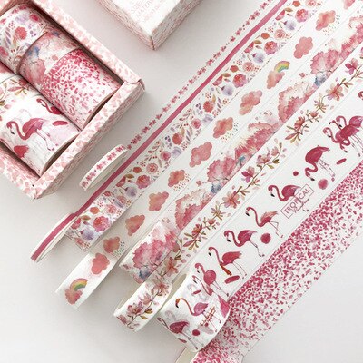 8pcs/set Different sizes Washi Tape Set Petal Flower Paper Masking Tapes Japanese journal Tape Diy Scrapbooking Sticker - www.leggybuddy.com