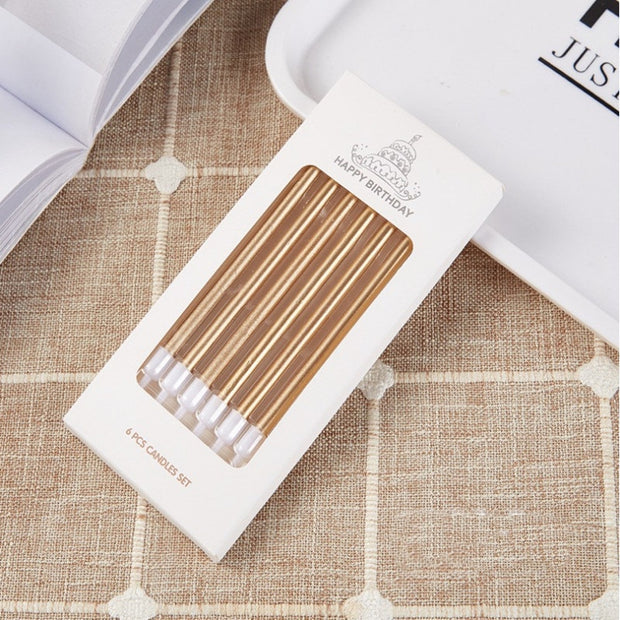 Long Metallic Birthday candles - www.leggybuddy.com