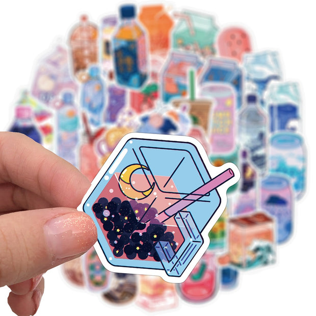 Summer Flavored Drink Stickers 50PCS - www.leggybuddy.com