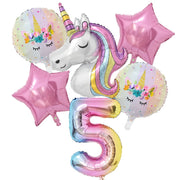 Rainbow Unicorn Birthday Balloon Set - www.leggybuddy.com