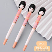 M&amp;G NEW Kawaii 4pcs/lot 0.5mm Matryona DOLL Gel Pen black ink cute gelpen for school supplies stationary pens stationery - www.leggybuddy.com