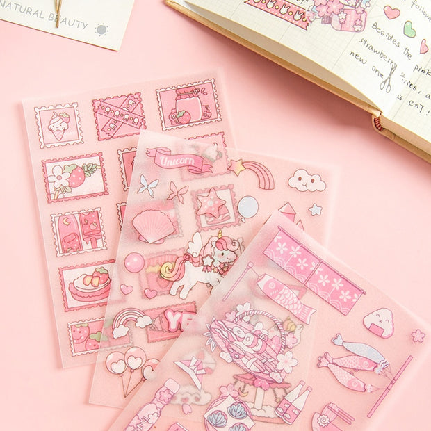 Mohamm 4PCS/Pack Kawaii Anime Stickers Scrapbooking Stationery School Supplies - www.leggybuddy.com