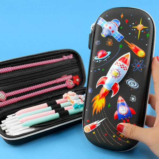 Cheap Pencil Case Kawaii School Pencil Cases Stationery Estuche 3D Space  Pen Case Unicorn School Supplies Trousse Scolaire Pencil Box