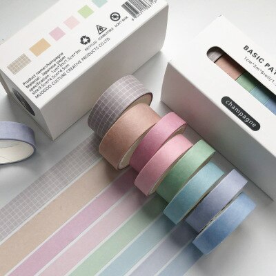 Solid Color Grid Masking Tape - 8 Pcs Set - www.leggybuddy.com