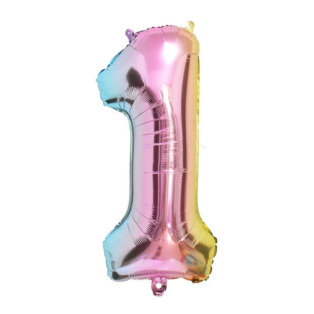 Rainbow Number Foil Balloon - www.leggybuddy.com