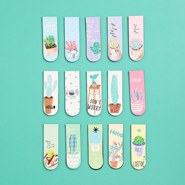 JIANWU 6pcs/set Cute Cartoon magnet bookmark life fresh bookmark creative magnetic Bookmarks For Books kawaii School supplies - www.leggybuddy.com