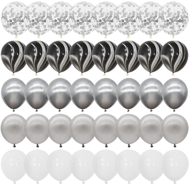 Marble Metallic Confetti Balloon - Set 40 pcs - www.leggybuddy.com