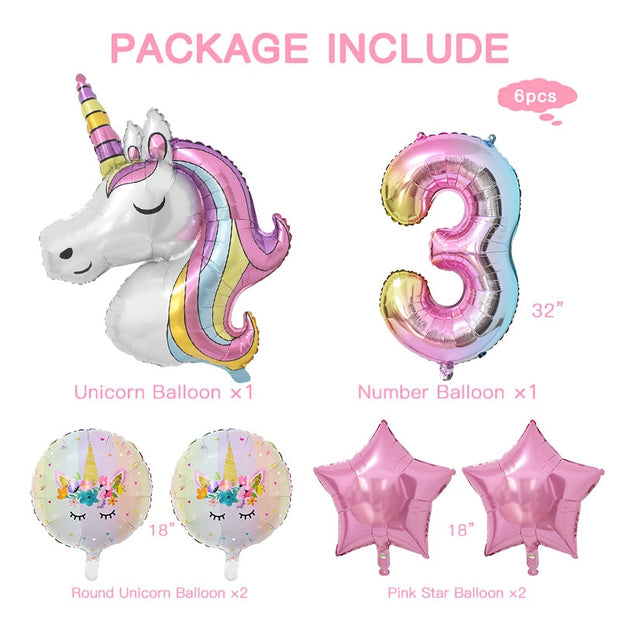 Set Rainbow Unicorn Party - Table Decorations - www.leggybuddy.com
